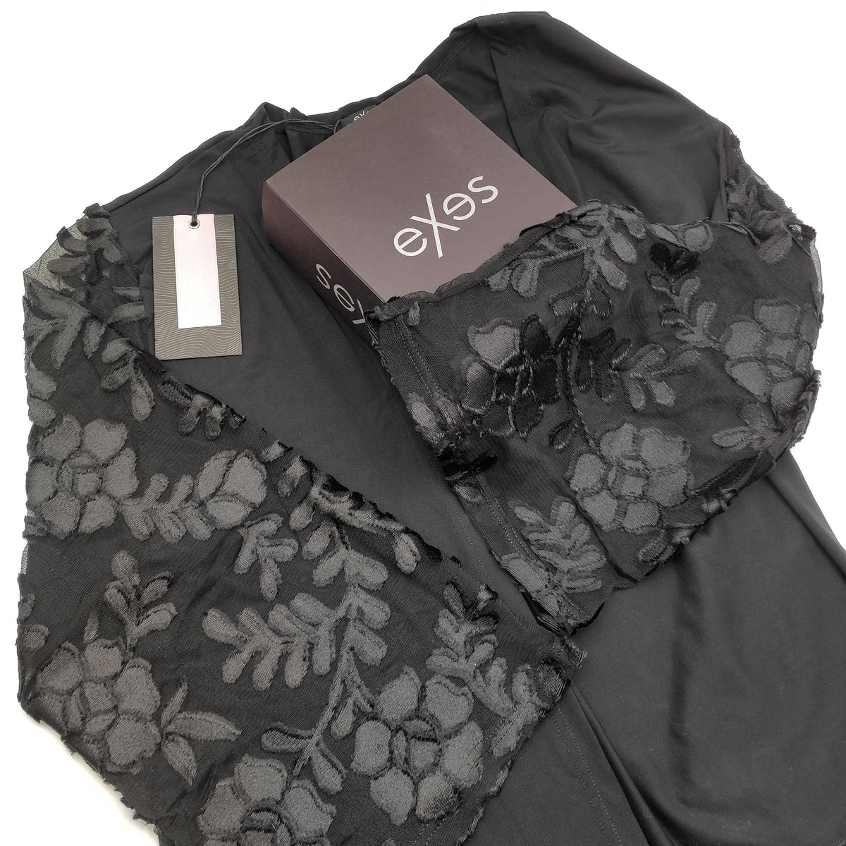 Kimono Exes D294 ricamato maniche a 3/4 nero