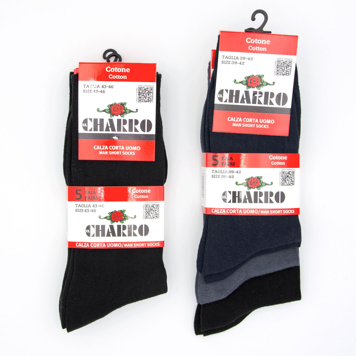 Calza El Charro Sam corta cotone elasticizzato 5 paia