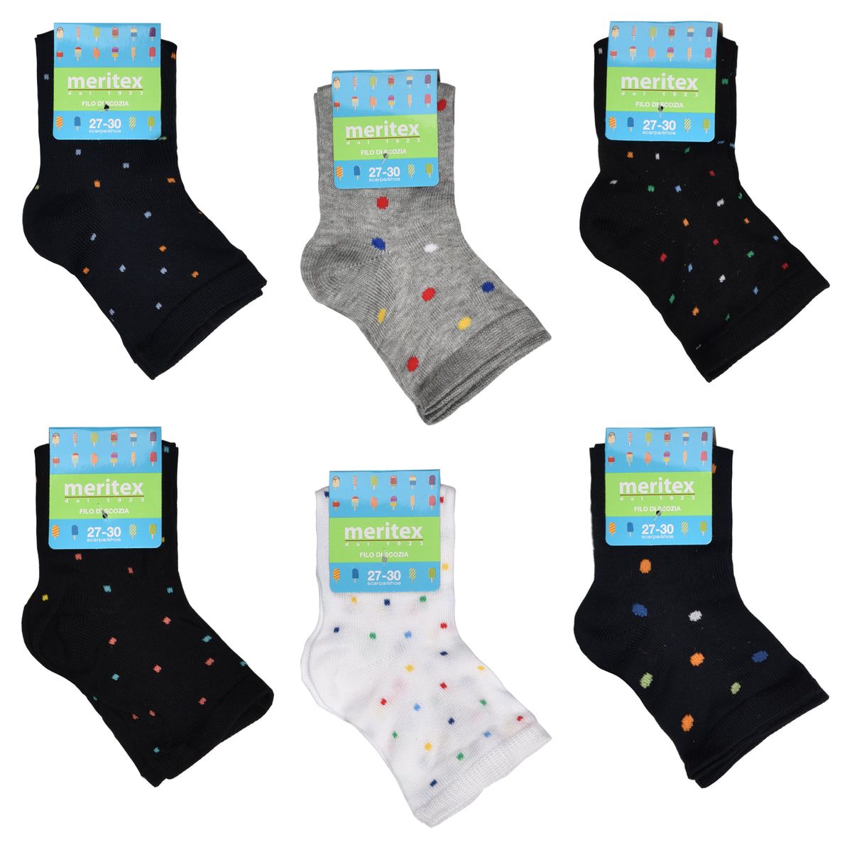 Meritex Calzini corti Bambino 7087 in cotone 6 paia