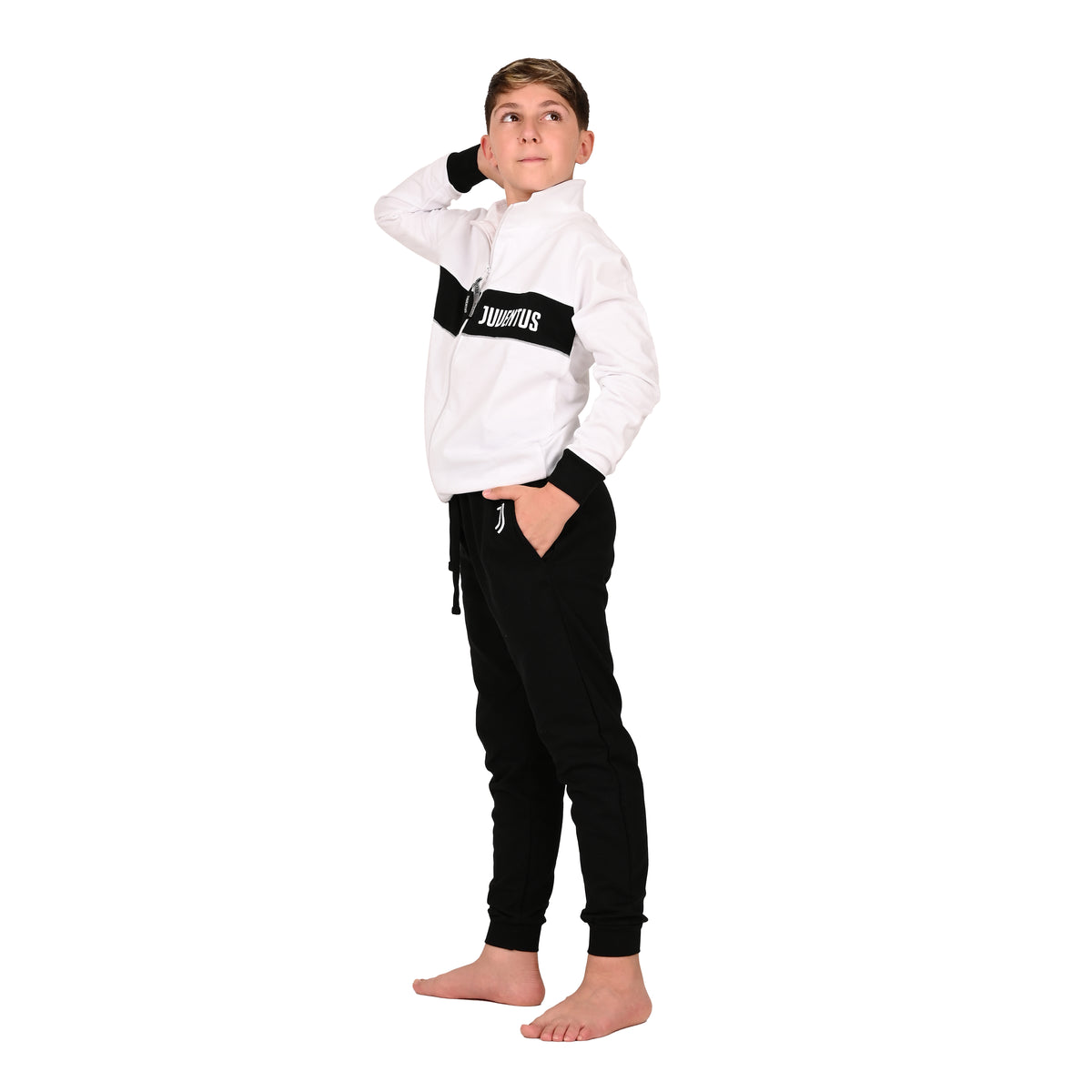 Tuta bambino Juventus FC in cotone leggero bianco nero F20 2085