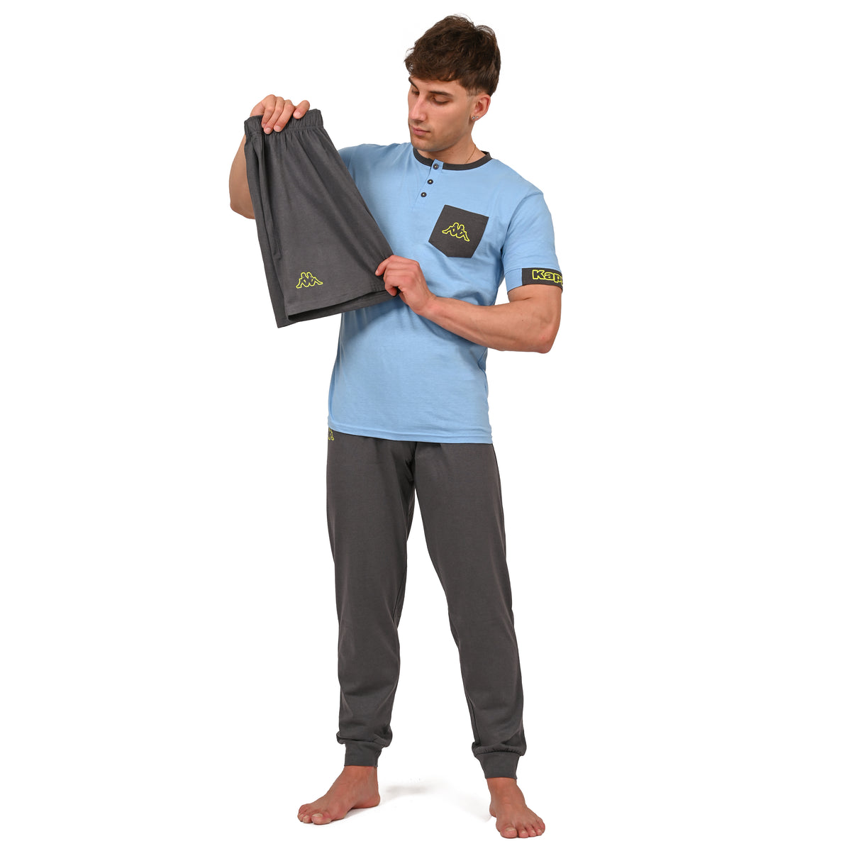 Pigiama uomo 3 pezzi corto + lungo estivo Kappa KMS24045