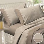 Lenzuola cotone pied poule Sommaruga Carezza D1 tortora