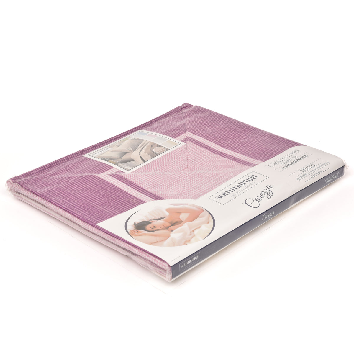 Lenzuola cotone pied poule rosa Sommaruga Carezza D1