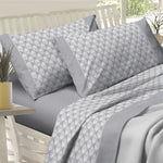 Completo letto lenzuola cotone Sommaruga grigio Carezza
