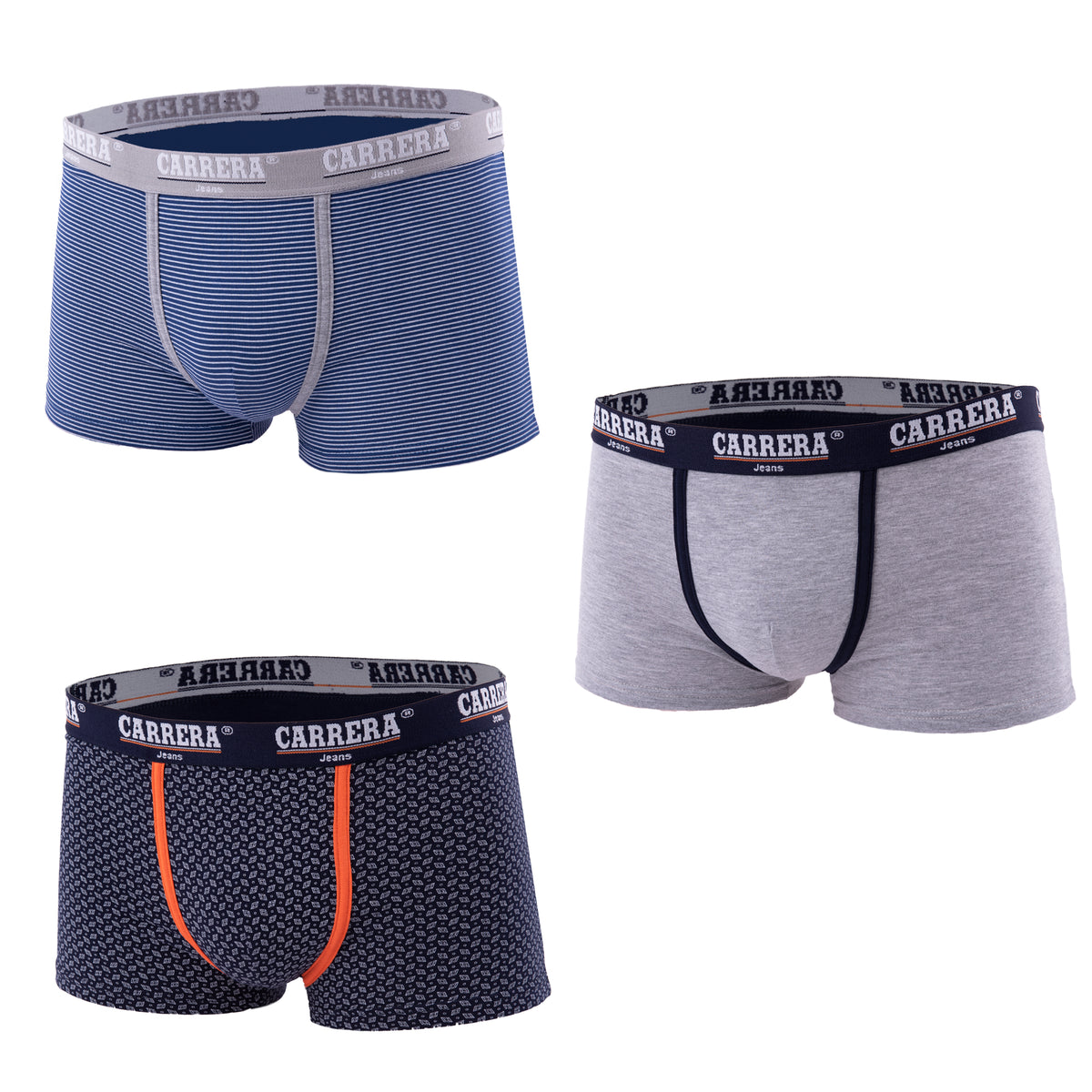 Boxer uomo Carrera Carb 719 con elastico logato 3 pezzi