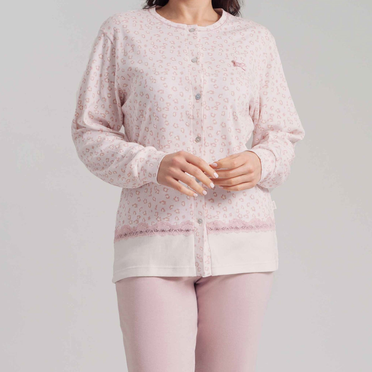 Pigiama donna calibrato aperto caldo cotone Irge CD168