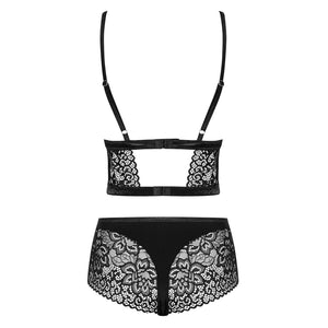 Sexy set top + shorties Obsessive Cecilla coordinato in pizzo nero