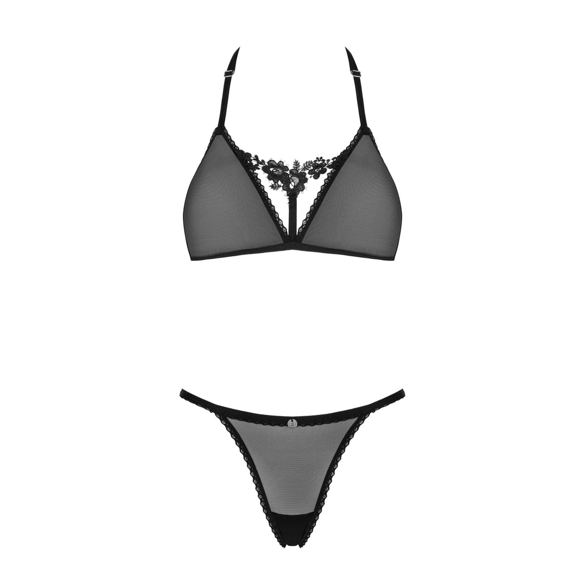 Coordinato sexy Celia noir set reggiseno + perizoma Obsessive 