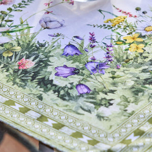 Centrotavola in cotone a fiori Vingi 90*90 dis. 3