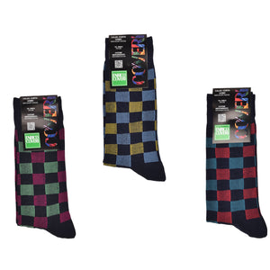 Calze uomo corte Enrico Coveri cheeky-3 Var C cotone scacchi 3 paia