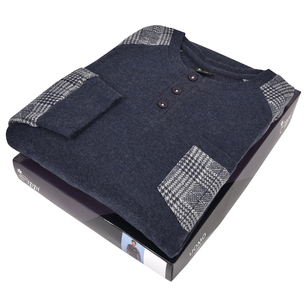 Pigiama uomo punto milano navy principe di Galles 1615 Cippi