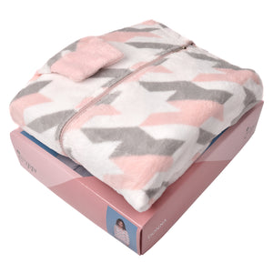 Pigiama donna aperto con zip e cappuccio coral grigio Cippi 2254