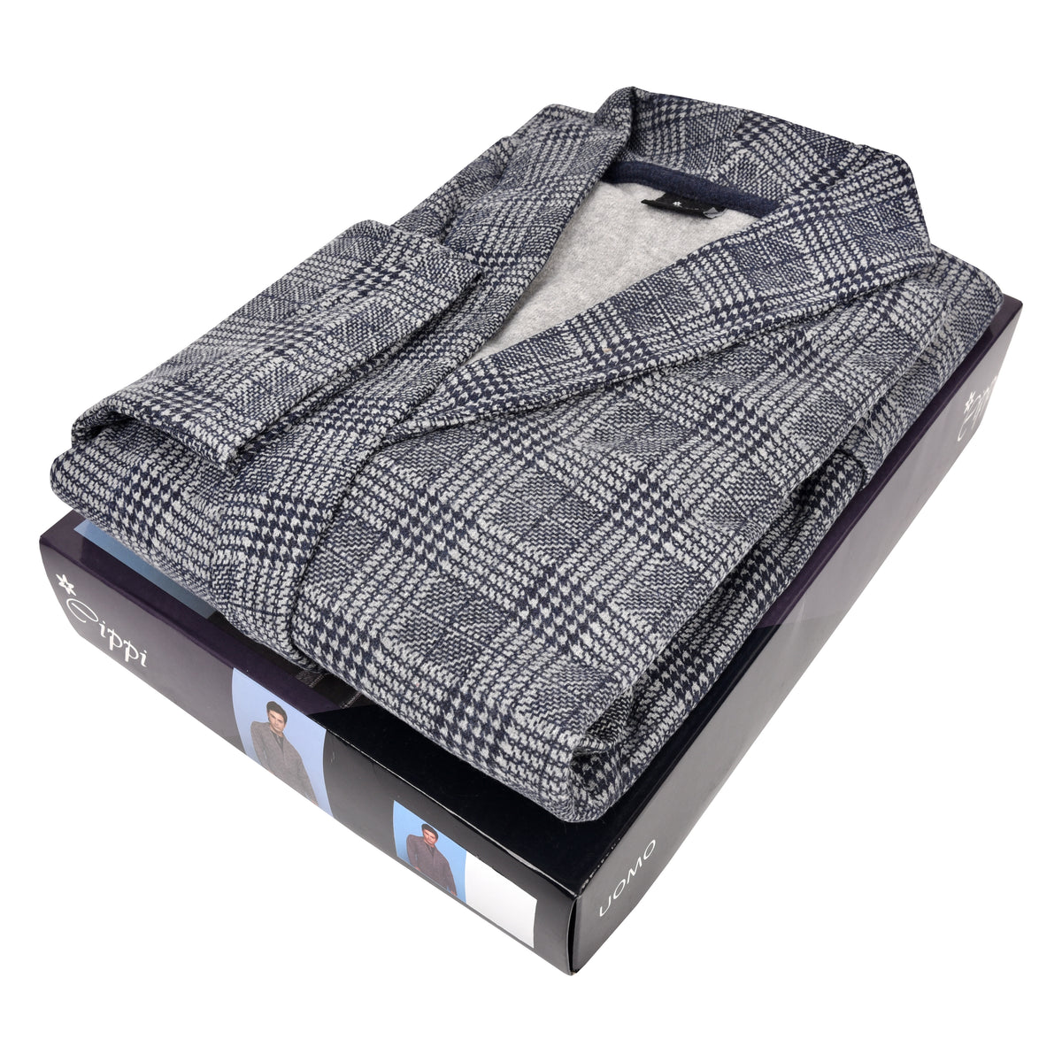 Vestaglia uomo principe di galles punto milano Cippi 4882 navy