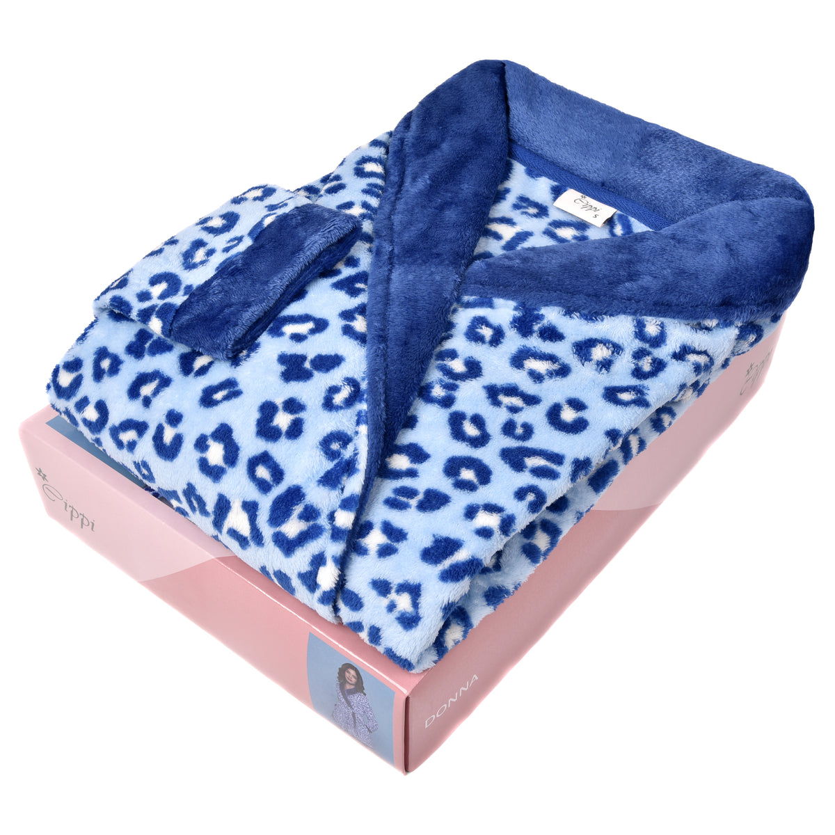 Giacca da camera vestaglia fantasia animalier blu Coral Cippi 4973