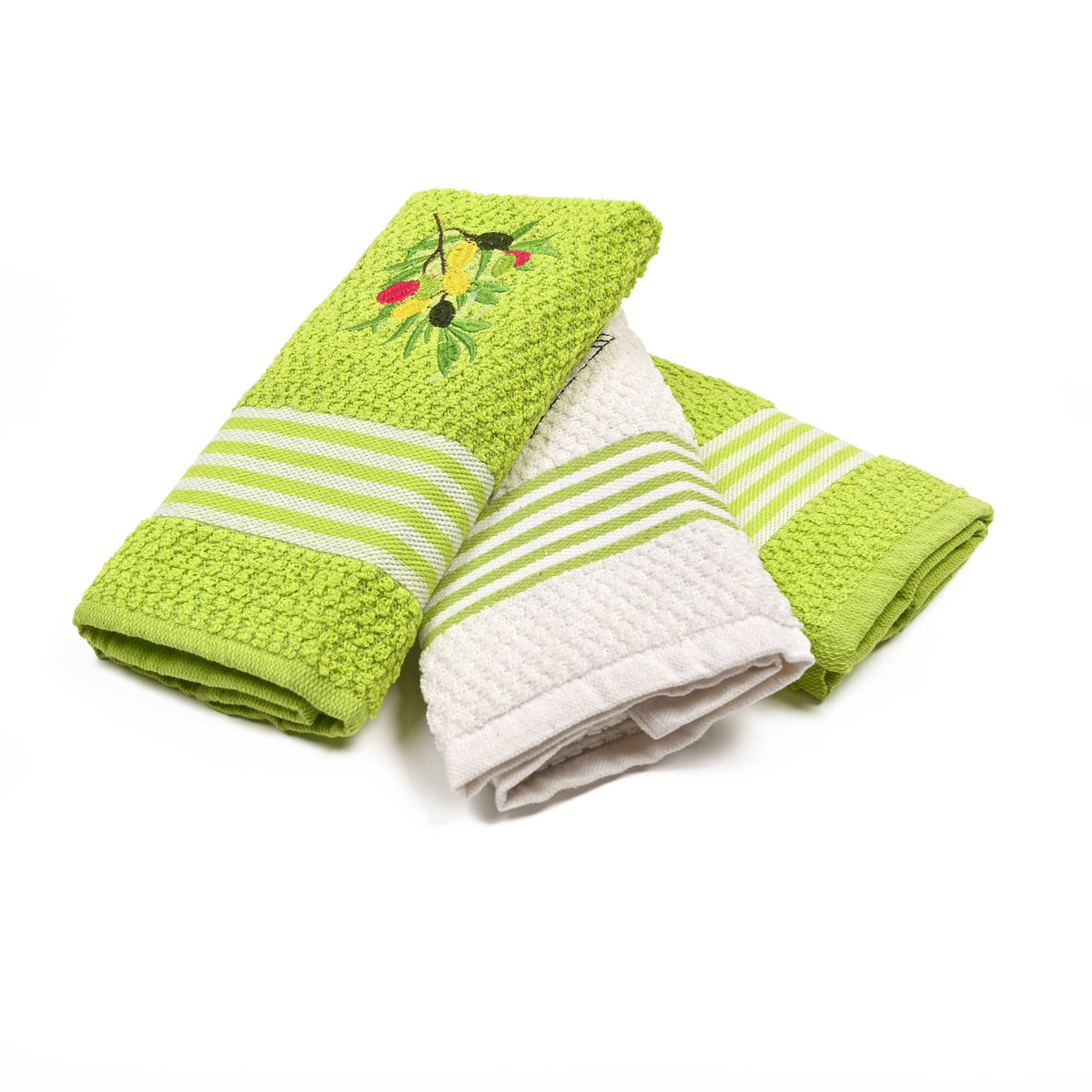 Set Strofinacci da Cucina in spugna jacquard con ricamo Peziosa Circus 3 Pz