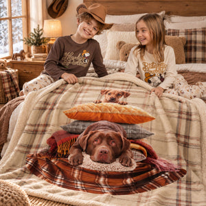 Coperta con stampa digitale cagnolini e sherpa Zambaiti coccola