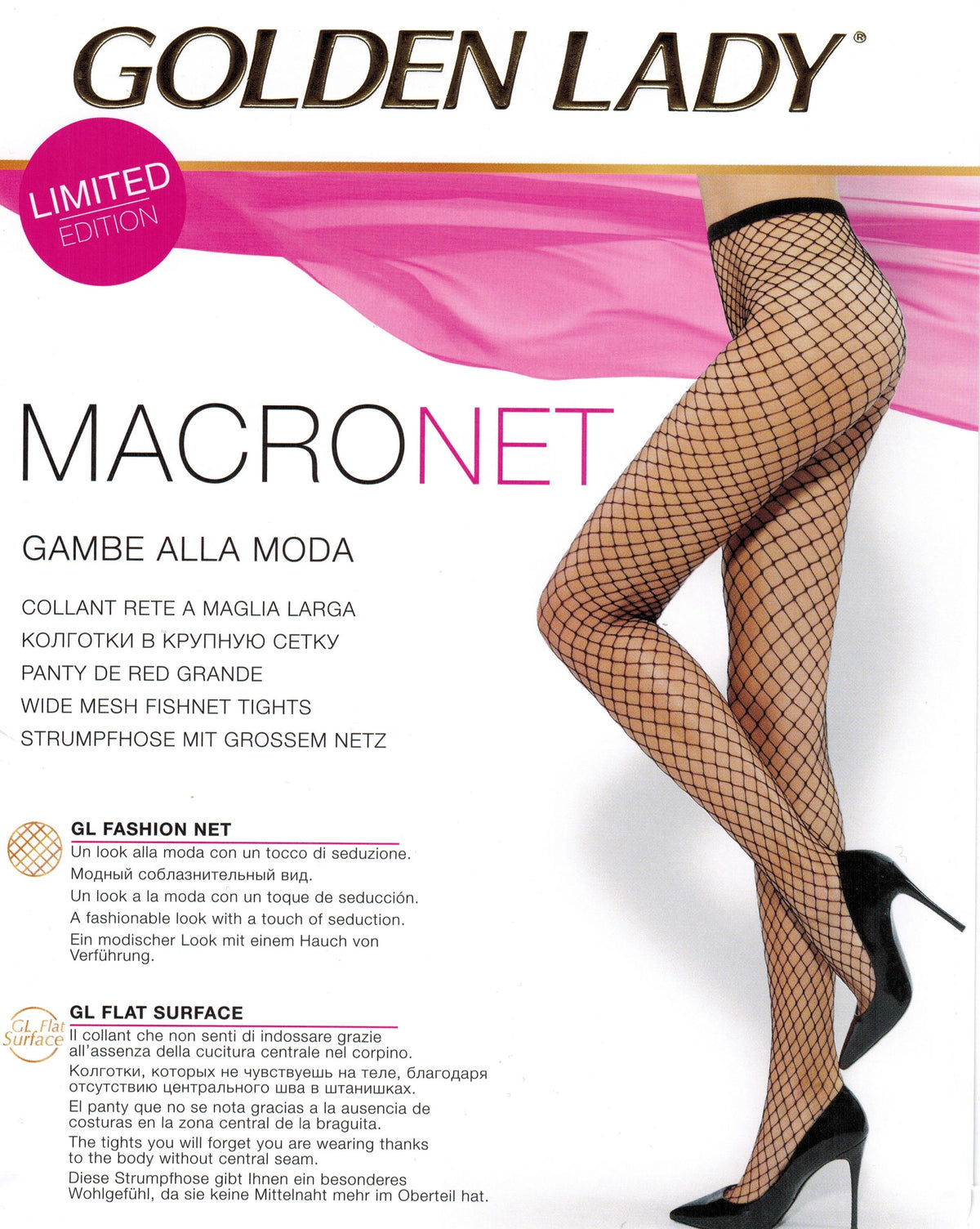Collant rete larga Golden Lady Macronet senza cuciture 