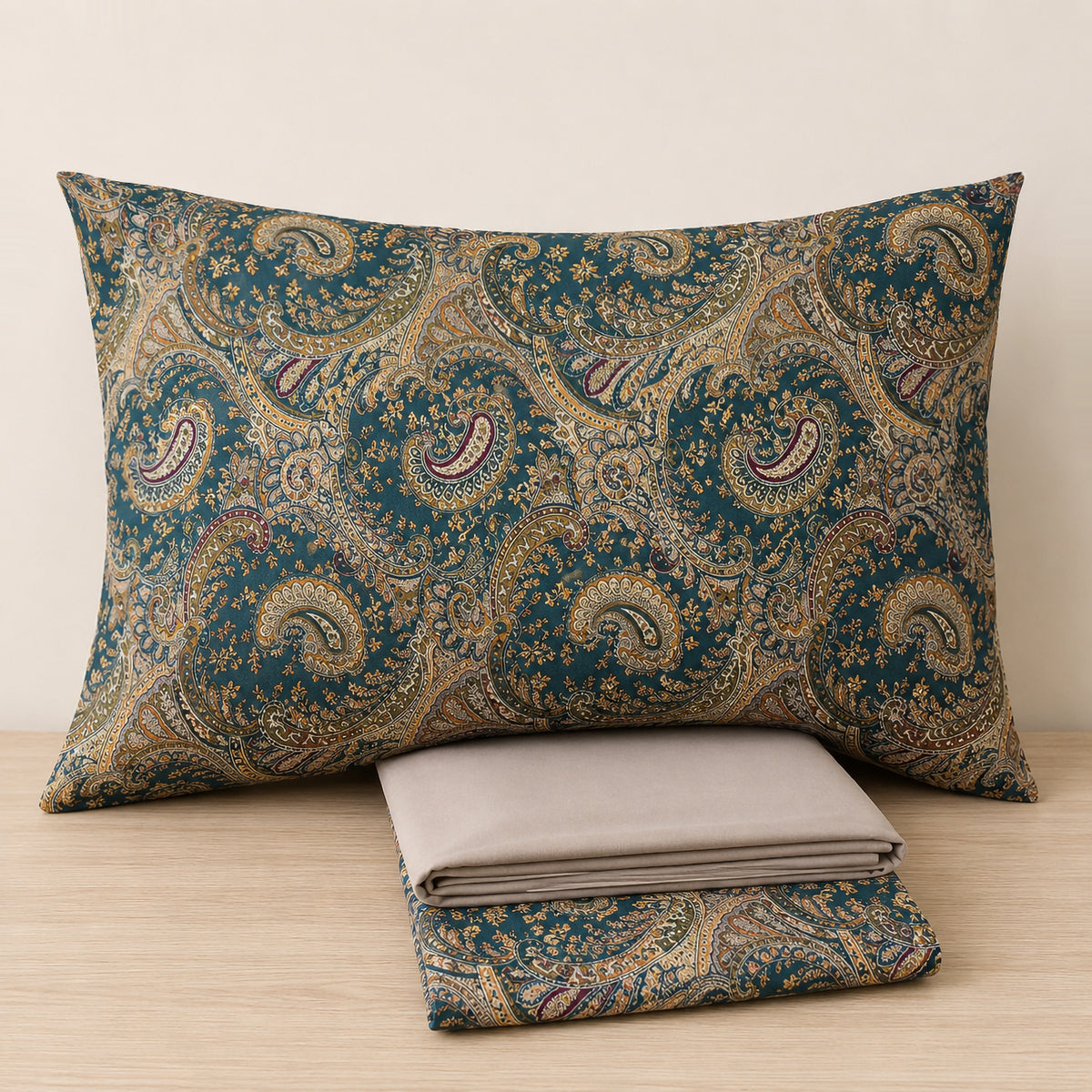 Completo letto motivo paisley percalle di cotone Enrico Coveri vinia
