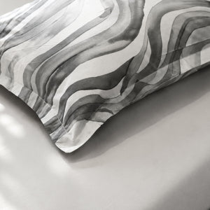 Completo letto fantasia onde percalle di cotone Enrico Coveri yari 1022