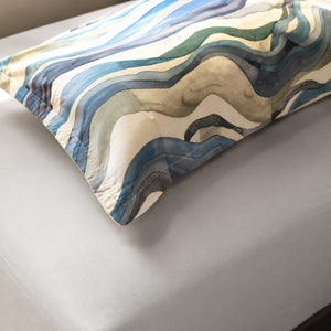 Completo letto fantasia onde percalle di cotone Enrico Coveri yari