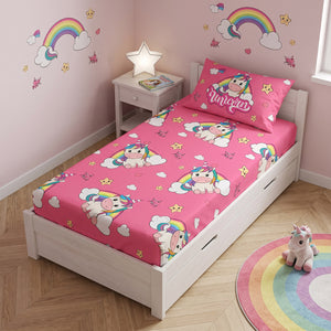 Completo letto unicorni 100% cotone