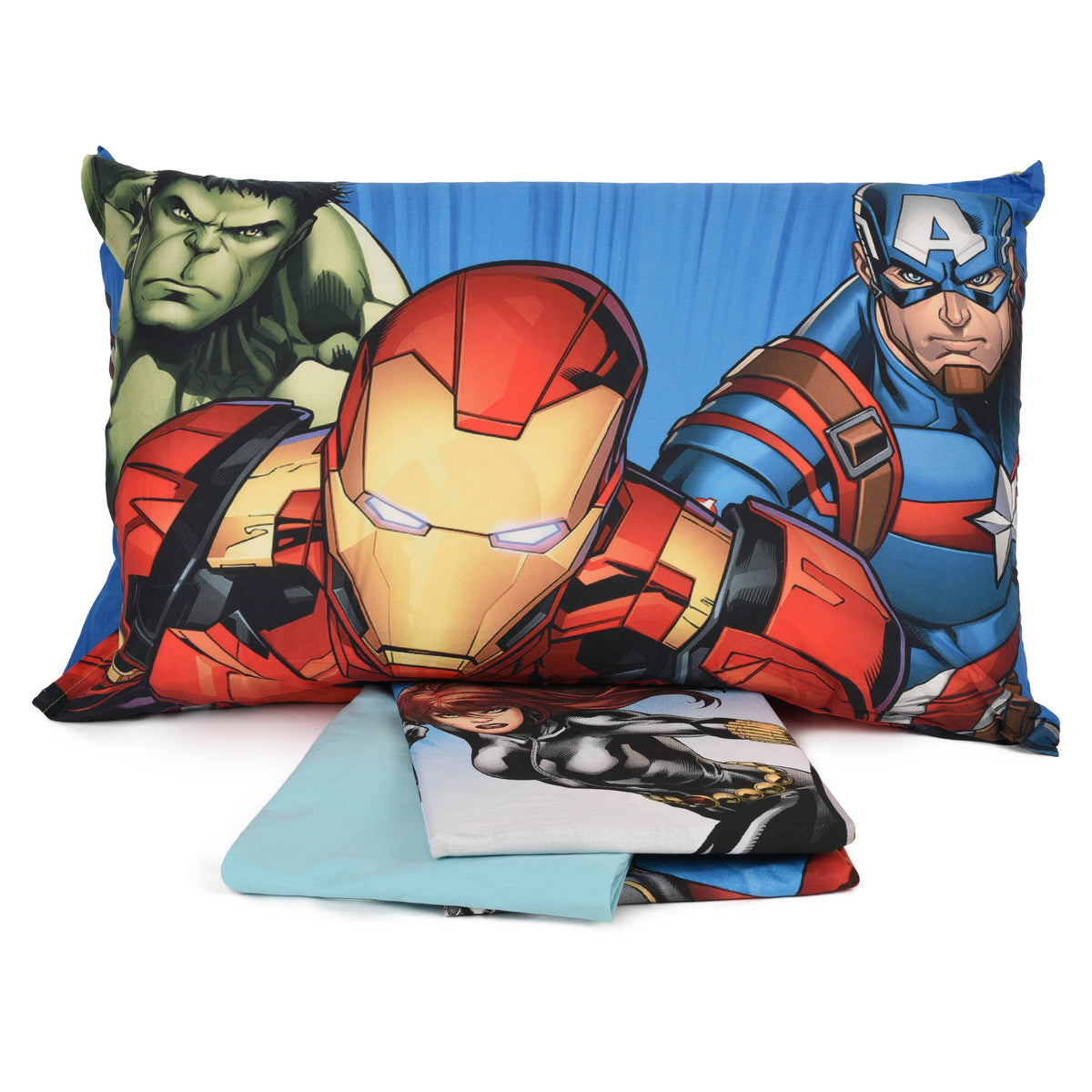 Completo letto singolo federa + sotto con angoli + lenzuolo Avengers poster Ufficiale