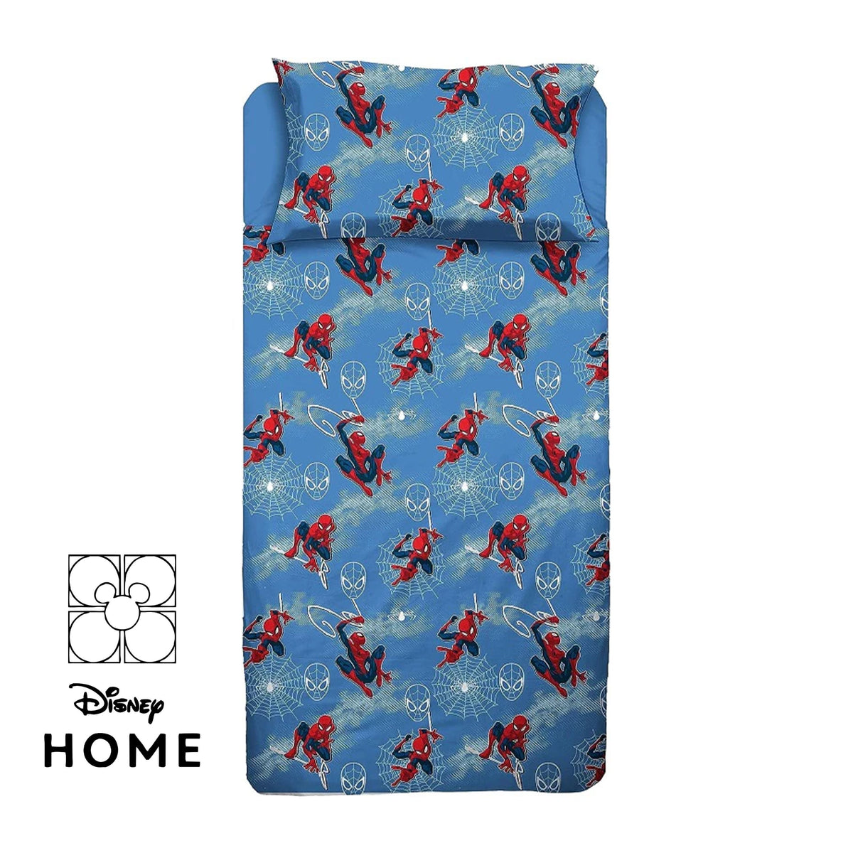 Completo letto lenzuola sopra + sotto + federa Spider-man Marvel cotone