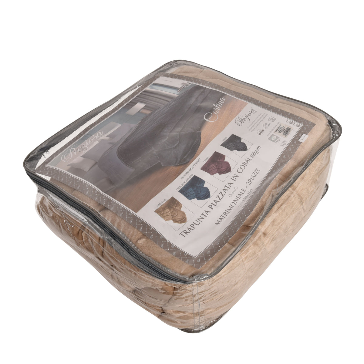 Trapunta piumone coral invernale Preziosa Cortina 600gsm