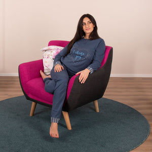 Pigiama donna Cotonella cotone interlock cuore strass DDC46 jeans