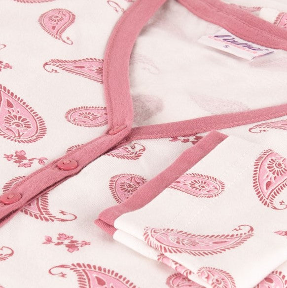 Camicia da notte manica lunga scollo a V Cotonella DDC61 jersey malva