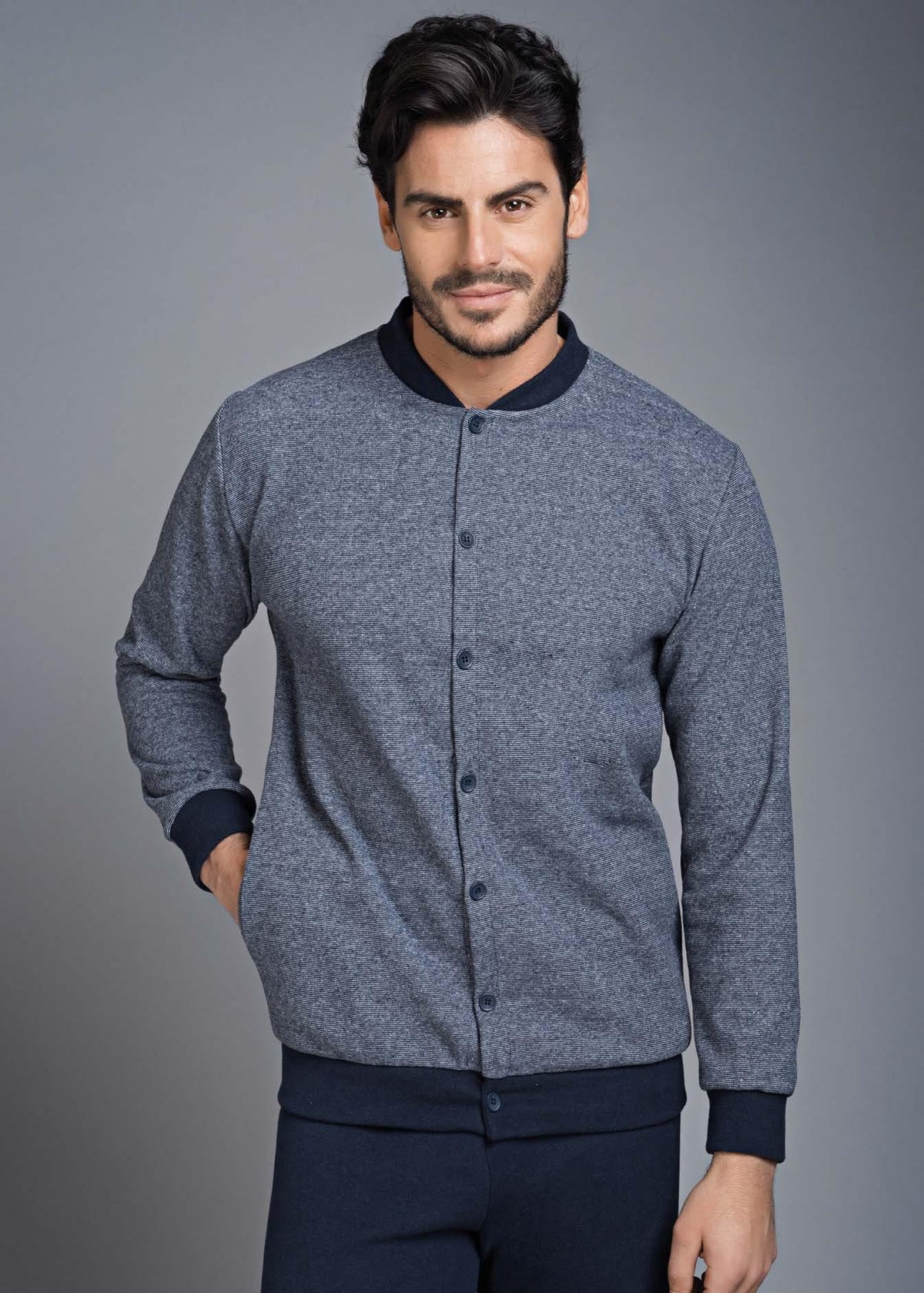 Pigiama uomo Enrico Coveri ep5058 blu caldo cotone