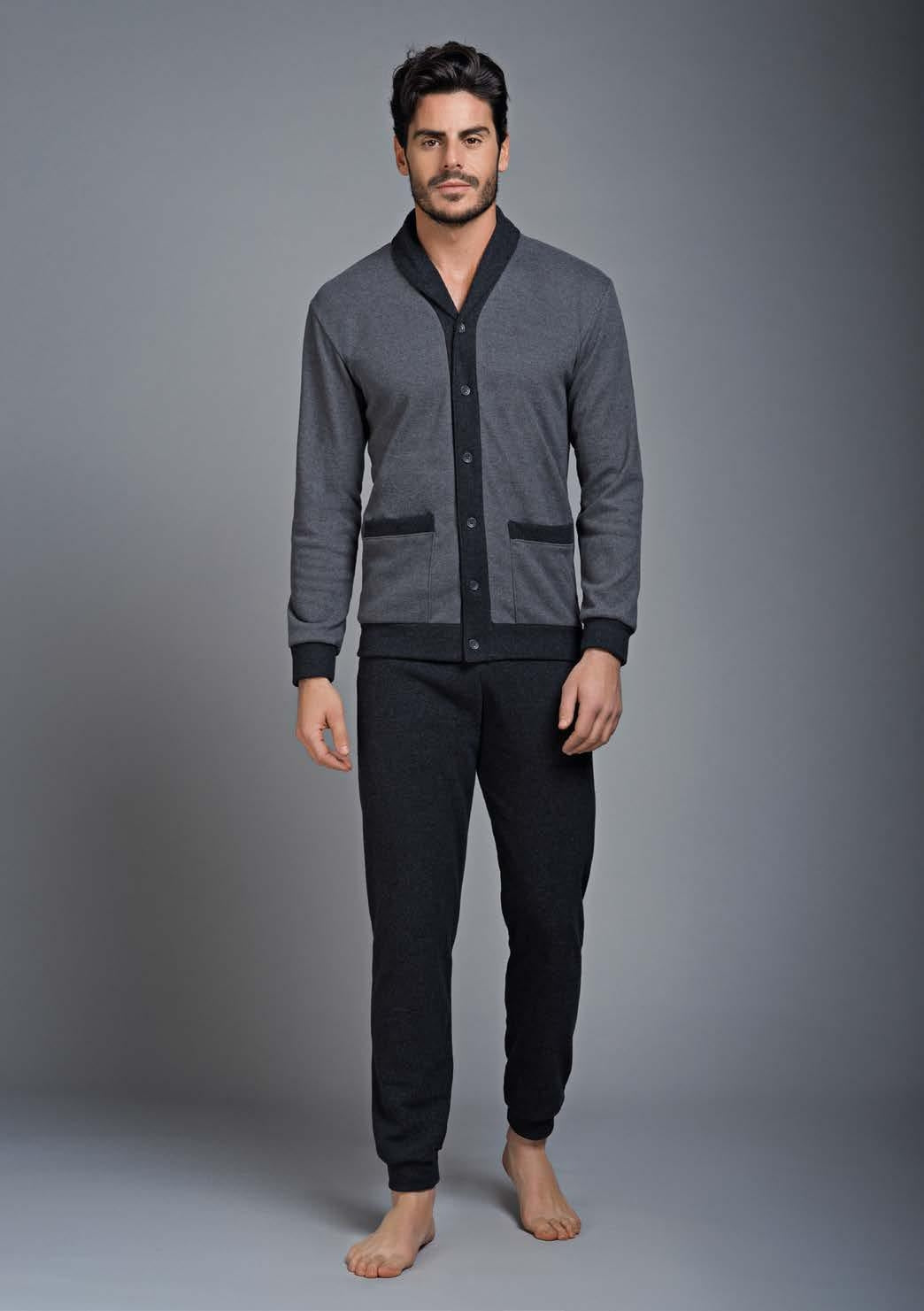 Pigiama uomo calibrato Enrico Coveri ep5066 invernale grigio