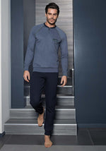 Pigiama uomo calibrato Enrico Coveri ep6082 caldo cotone jeans