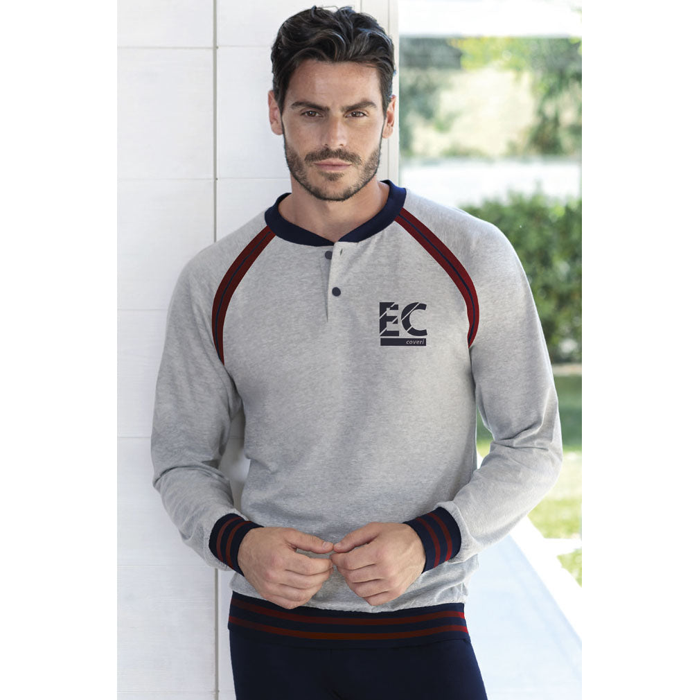 Pigiama uomo Enrico Coveri EP8124 cotone grigio