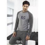 Pigiama uomo invernale Enrico Coveri EP2056 grigio caldo cotone