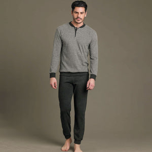 Pigiama uomo invernale punto milano Enrico Coveri EP2068 grigio