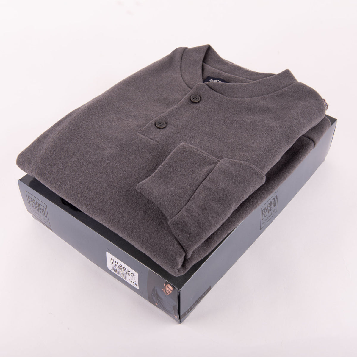 Pigiama uomo invernale Enrico Coveri EP2076 grigio punto milano