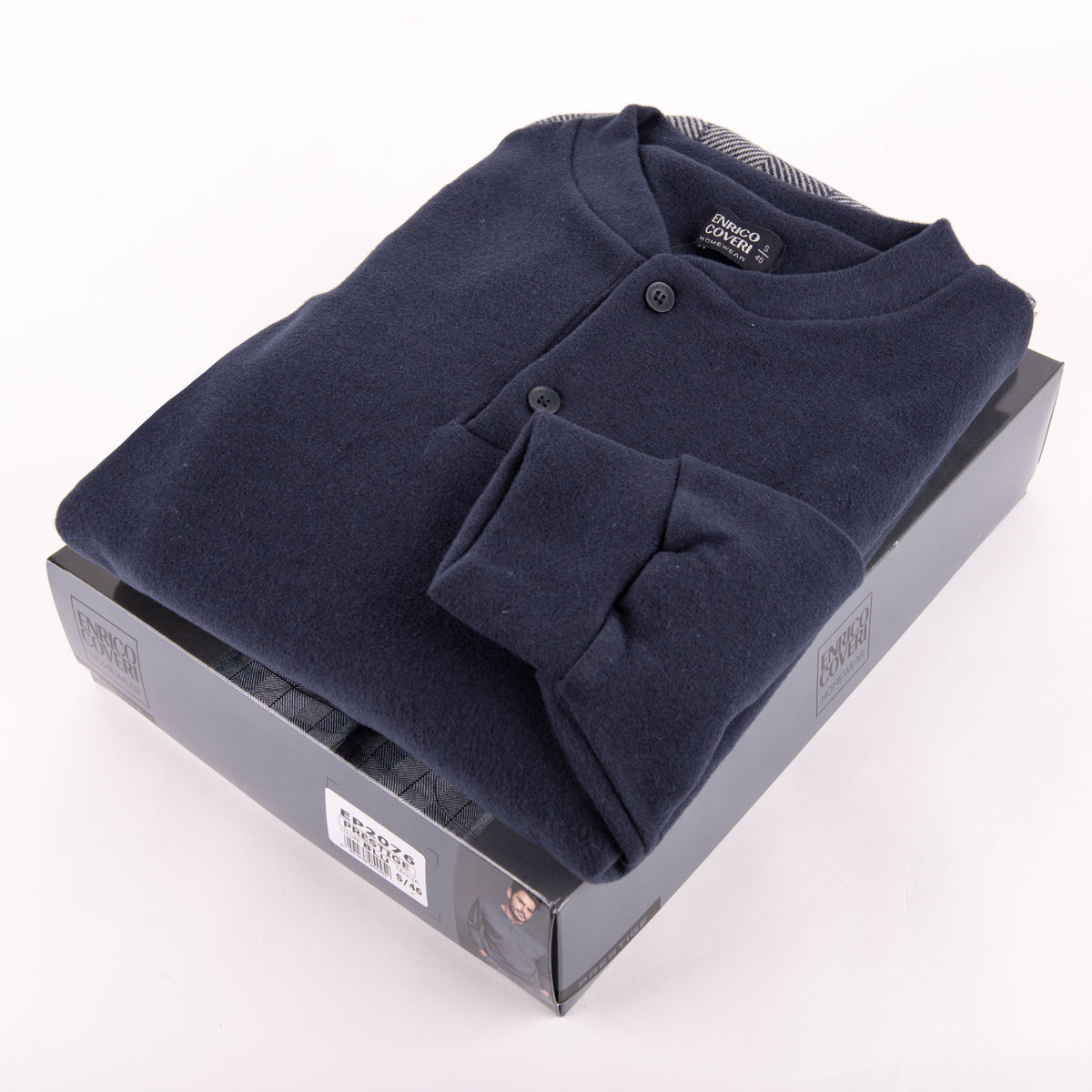 Pigiama uomo invernale Enrico Coveri EP2076 blu punto milano
