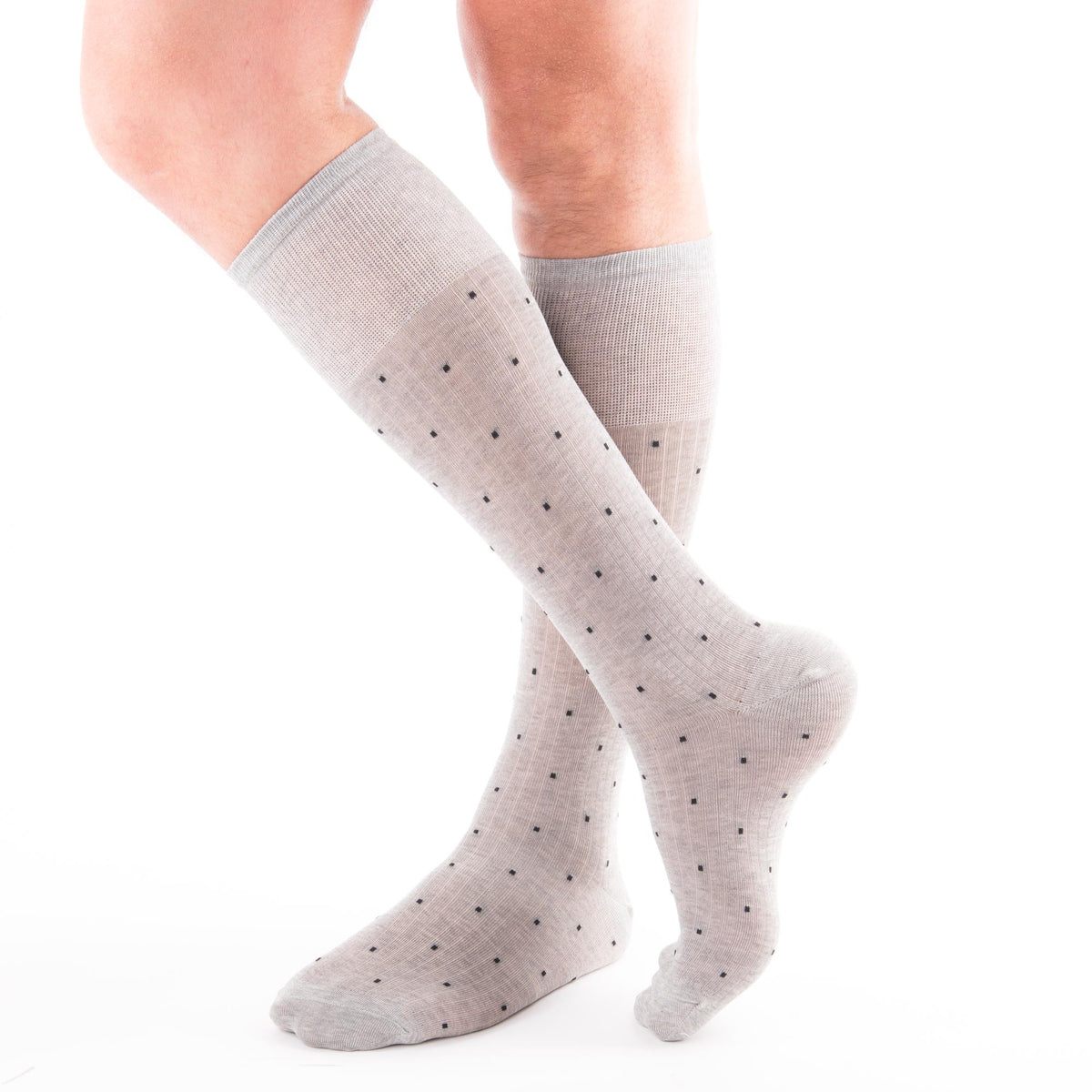 Calze moda uomo lunghe Enrico Coveri Premium in cotone elasticizzato grigio 