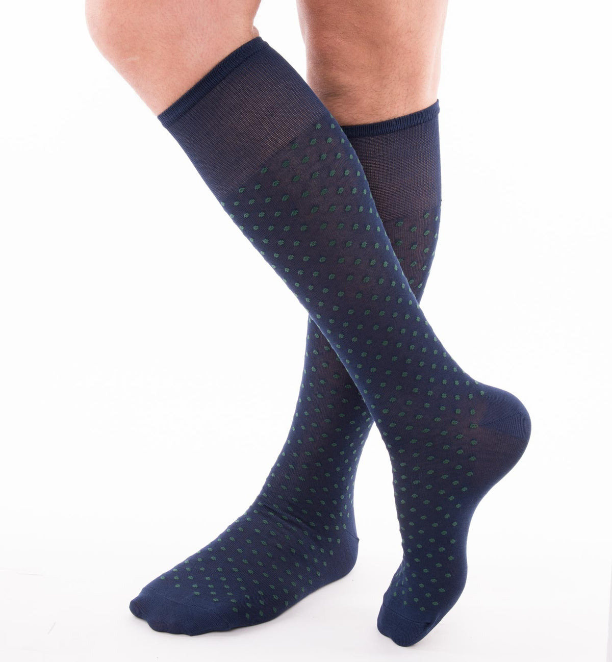 Calze moda uomo lunghe Enrico Coveri summer in cotone elasticizzato blu 