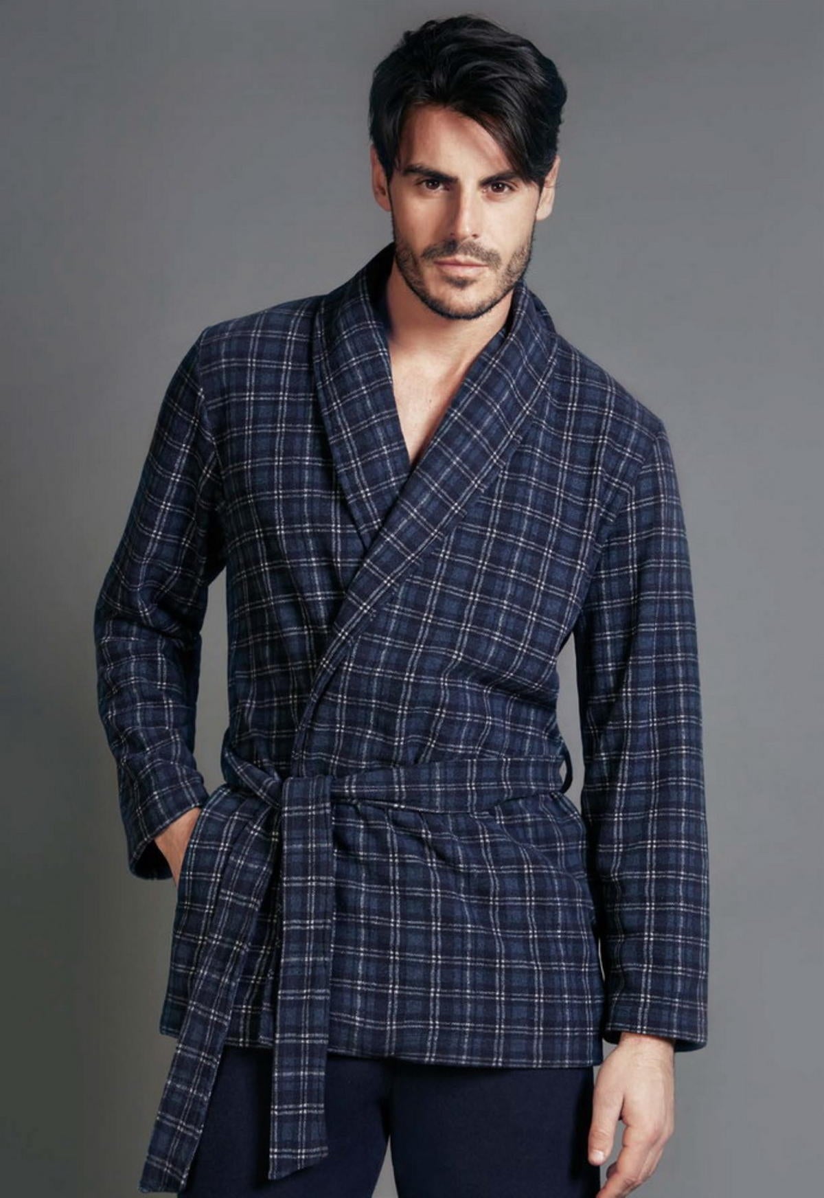 Vestaglia uomo Enrico Coveri ep5050 da camera corta punto milano quadri 