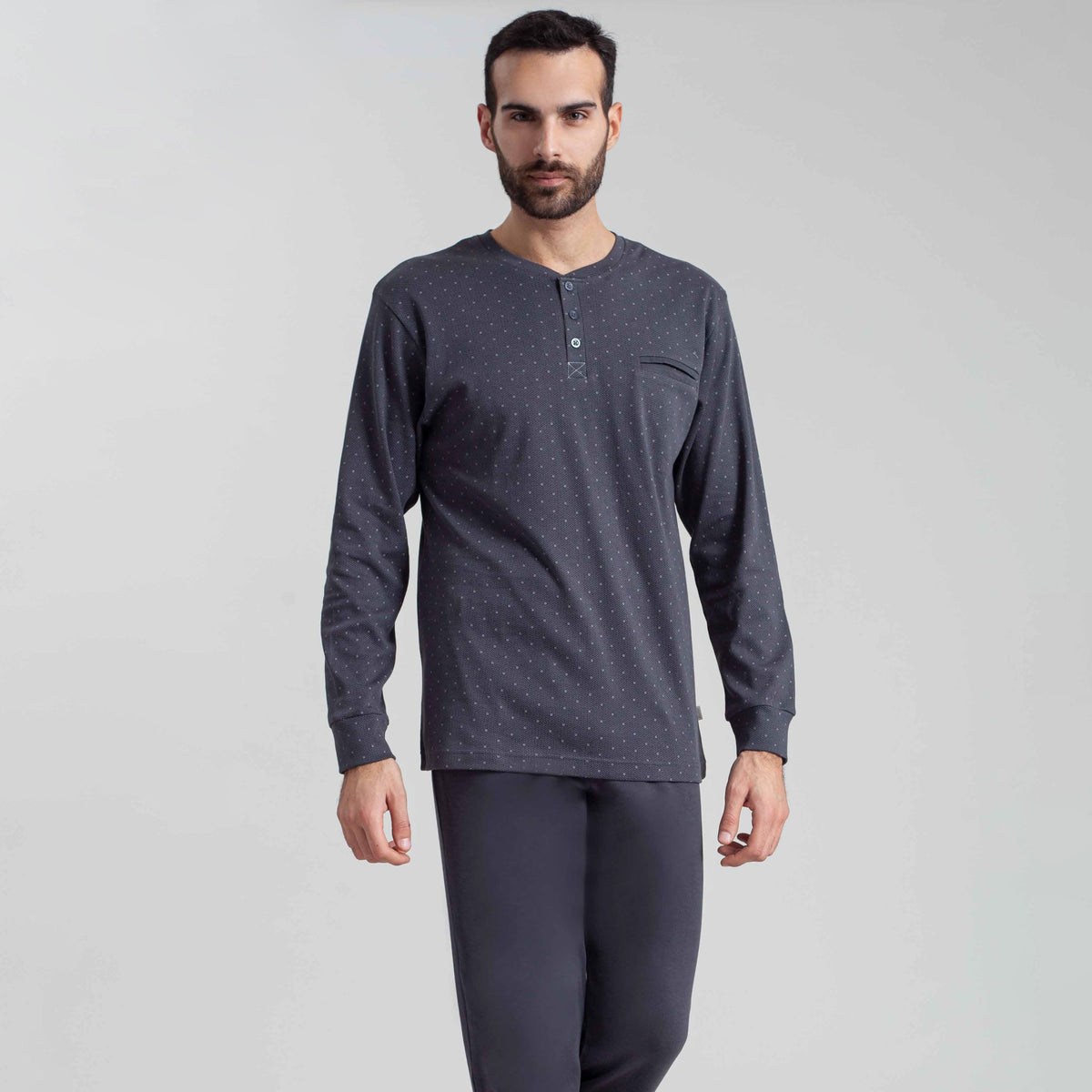 Pigiama uomo calibrato taglie conformate Irge caldo cotone CU107