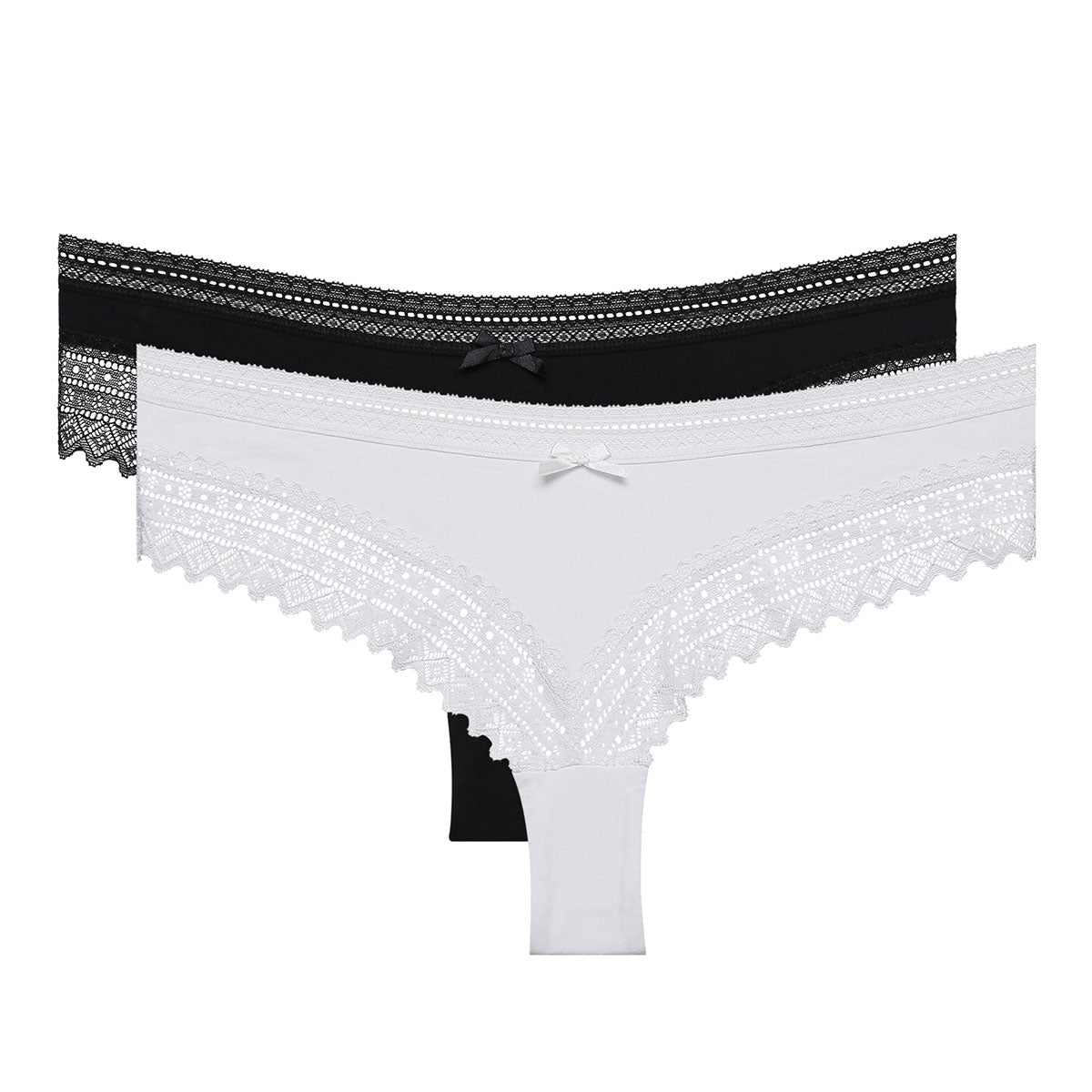 Slip short donna Dim D042K cotone e pizzo 2 pz