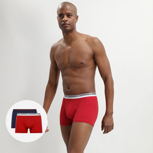 Boxer Dim D06XP cotone elasticizzato rosso+blu 2 pz