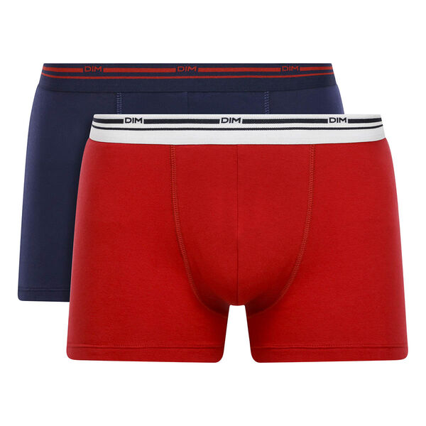Boxer Dim D06XP cotone elasticizzato rosso+blu 2 pz