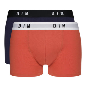 Boxer Dim D0ARL cotone elasticizzato salmone+blu 2 pz