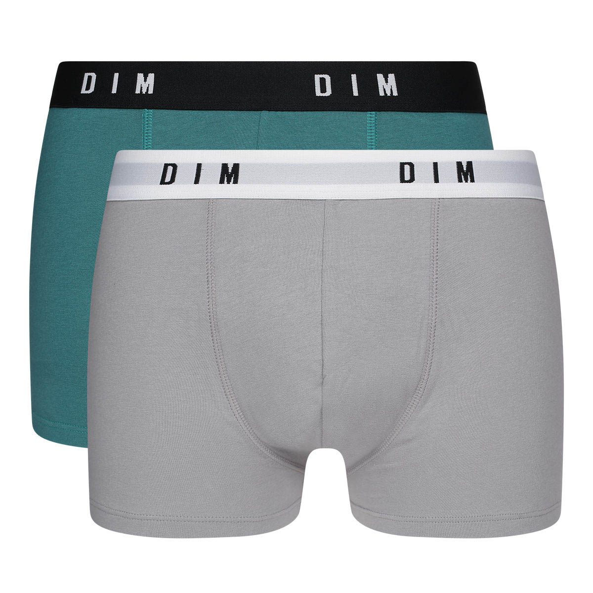 Boxer Dim D0ARL cotone elasticizzato grigio+verde 2 pz
