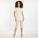Pigiama donna estivo 100% cotone con pantalone capri Nazareno Gabrielli D3048