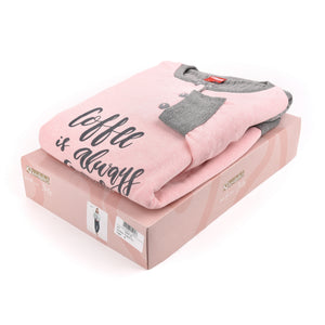 Pigiama donna Ambro cotone felpato D6501.22 rosa lamè