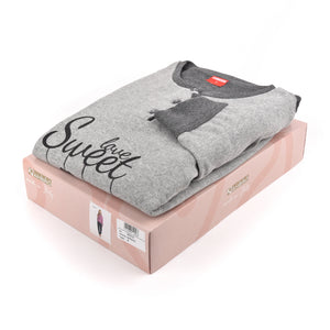 Pigiama donna Ambro punto milano caldo D6502.22 grigio chiaro